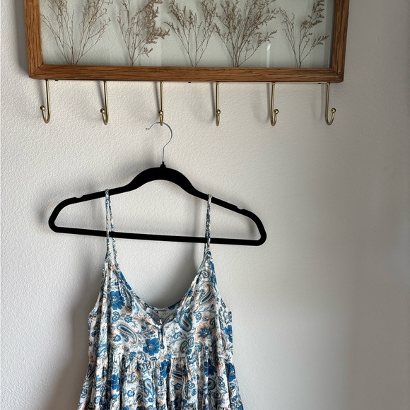 Paisley & Floral Blue Spaghetti Strap Top - Picture 1 of 6